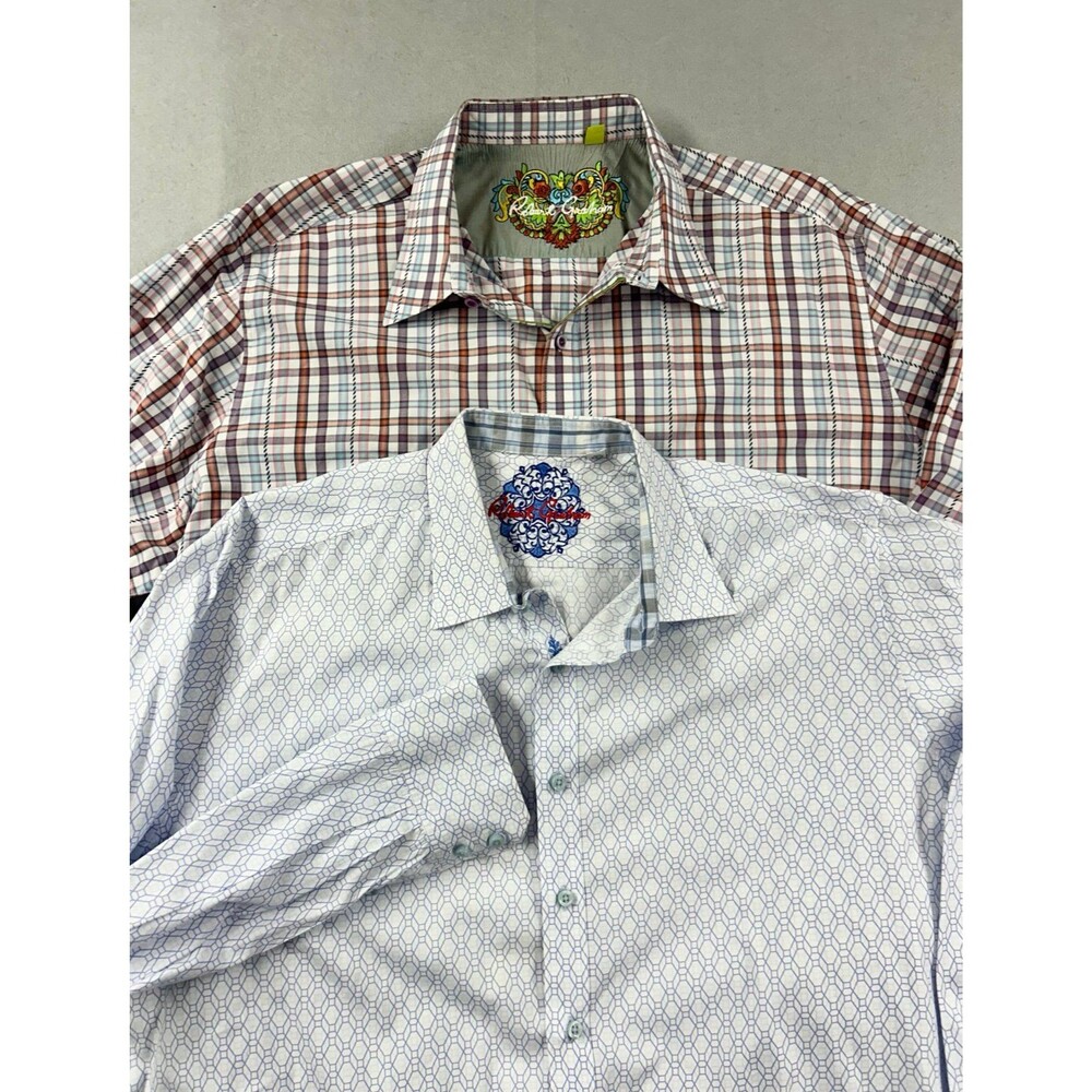 Robert Graham Long Sleeve Dress Shirt Geometric Print Button 3XL Bundle